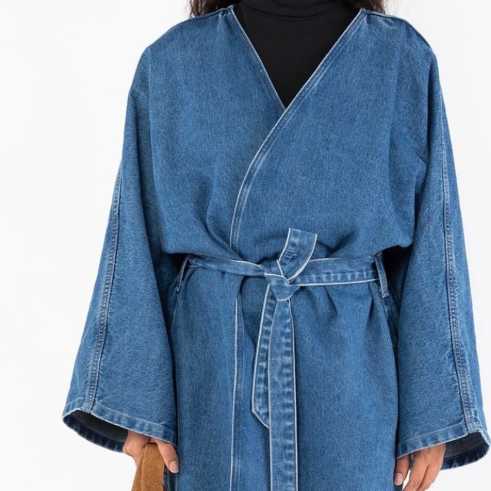 Denim Wrap Coat